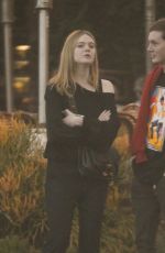 ELLE FANNING and a Friend Out for Dinner in Los Angeles 12/17/2016