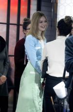 ELLE FANNING on the Set of 