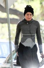 ELLEN POMPEO Out Jogging with Her Husband Chris Ivery in Los Feliz 12/18/2016