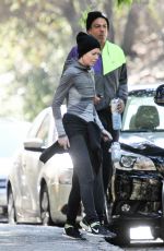 ELLEN POMPEO Out Jogging with Her Husband Chris Ivery in Los Feliz 12/18/2016