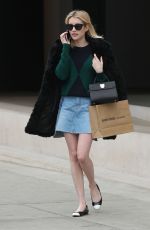 EMMA ROBERTS in Denim Skirt Shopping in Beverly Hills 12/21/2016