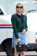 EMMA ROBERTS in Denim Skirt Shopping in Beverly Hills 12/21/2016