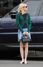 EMMA ROBERTS in Denim Skirt Shopping in Beverly Hills 12/21/2016