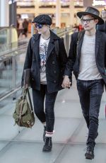 EVAN RACHEL WOOD with Her Boyfriend at Airport in Montreal 12/15/2016