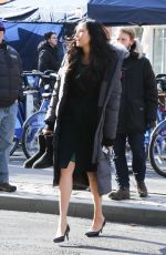 FAMKE JANSSEN on the Set of 