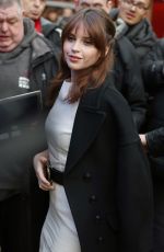 FELICITY JONES Arrives at Capital Radio in London 12/15/2016