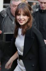 FELICITY JONES Arrives at Capital Radio in London 12/15/2016