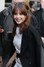 FELICITY JONES Arrives at Capital Radio in London 12/15/2016
