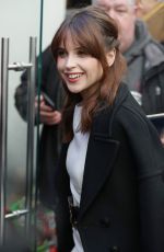 FELICITY JONES Arrives at Capital Radio in London 12/15/2016