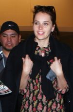 FELICITY JONES at LAX Airport in Los Angeles 11/30/2016