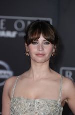 FELICITY JONES at Rogue One: A Star Wars Story Premiere in Hollywood 12/10/2016