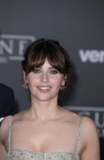 FELICITY JONES at Rogue One: A Star Wars Story Premiere in Hollywood 12/10/2016