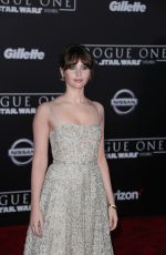 FELICITY JONES at Rogue One: A Star Wars Story Premiere in Hollywood 12/10/2016