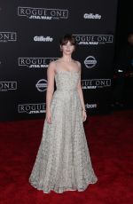 FELICITY JONES at Rogue One: A Star Wars Story Premiere in Hollywood 12/10/2016