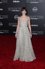 FELICITY JONES at Rogue One: A Star Wars Story Premiere in Hollywood 12/10/2016