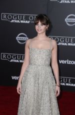FELICITY JONES at Rogue One: A Star Wars Story Premiere in Hollywood 12/10/2016