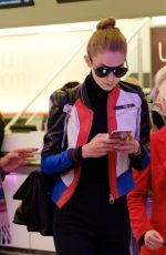 GIGI HADID Arrives at Heathrow Airport in London 12/06/2016
