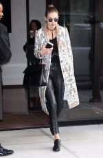 GIGI HADID Leaves Her Hotel in New York 12/12/2016