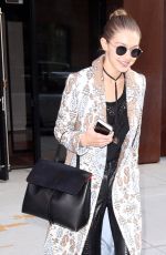 GIGI HADID Leaves Her Hotel in New York 12/12/2016