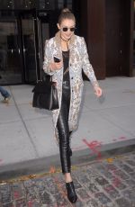 GIGI HADID Leaves Her Hotel in New York 12/12/2016
