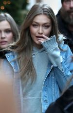 GIGI HADID Leaves Her Hotel in Paris 11/29/2016