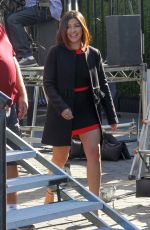 GINA RODRIGUEZ on the Set of Extra in Studio City 11/30/2016