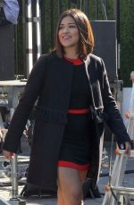 GINA RODRIGUEZ on the Set of Extra in Studio City 11/30/2016