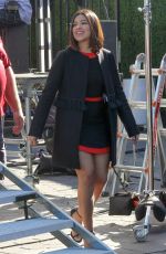 GINA RODRIGUEZ on the Set of Extra in Studio City 11/30/2016