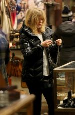 GOLDIE HAWN Out for Shopping in Aspen 12/22/2016