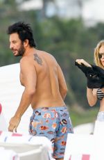 HEATHER GRAHAM in Bikini Top at a Beach in Miami 12/30/2016