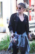 HILARY DUFF Arrives at a Gym in Studio City 12/28/2016