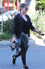 HILARY DUFF Arrives at a Gym in Studio City 12/28/2016