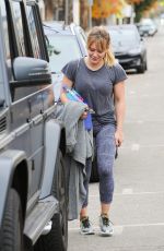 HILARY DUFF Leaves a Gym in Los Angeles 12/21/2016