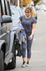 HILARY DUFF Leaves a Gym in Los Angeles 12/21/2016