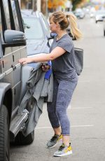 HILARY DUFF Leaves a Gym in Los Angeles 12/21/2016