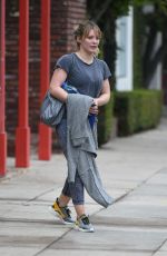 HILARY DUFF Leaves a Gym in Los Angeles 12/21/2016