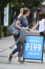 HILARY DUFF Leaves a Gym in Los Angeles 12/21/2016