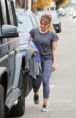 HILARY DUFF Leaves a Gym in Los Angeles 12/21/2016