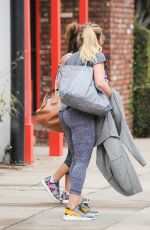HILARY DUFF Leaves a Gym in Los Angeles 12/21/2016