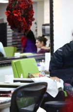 IRINA SHAYK at a Nail Salon in Beverly Hills 12/23/2016