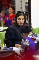 IRINA SHAYK at a Nail Salon in Beverly Hills 12/23/2016