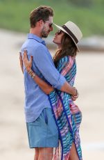 IZABEL GOULART and Kevin Trapp on the Beach in St. Barth 12/28/2016