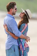 IZABEL GOULART and Kevin Trapp on the Beach in St. Barth 12/28/2016