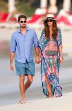 IZABEL GOULART and Kevin Trapp on the Beach in St. Barth 12/28/2016