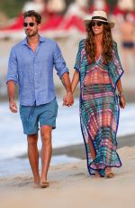 IZABEL GOULART and Kevin Trapp on the Beach in St. Barth 12/28/2016