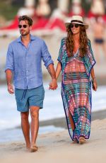 IZABEL GOULART and Kevin Trapp on the Beach in St. Barth 12/28/2016