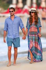 IZABEL GOULART and Kevin Trapp on the Beach in St. Barth 12/28/2016