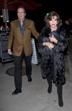 JOAN COLLINS Out for Dinner in West Hollywood 12/20/2016