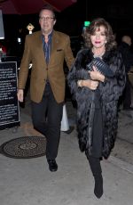 JOAN COLLINS Out for Dinner in West Hollywood 12/20/2016