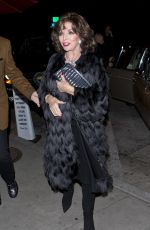 JOAN COLLINS Out for Dinner in West Hollywood 12/20/2016